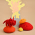 DASHDU - Theatrical Triceratops - Mini Red Felt Dinosaur